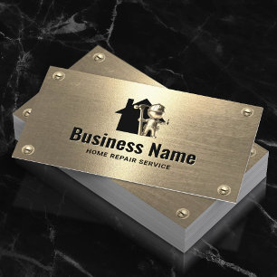 Carte De Visite Handyman Réparation de maison Maintenance Gold Wor