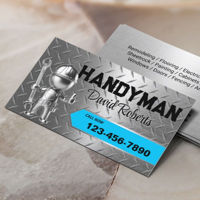 Carte De Visite Handyman Service de réparation et d'entretien Méta (Créateur téléchargé)