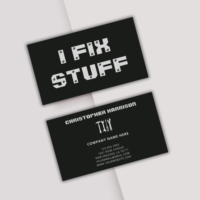Carte De Visite Handyman Service d'entretien de réparation profess (Fully editable, can add your own logo.)