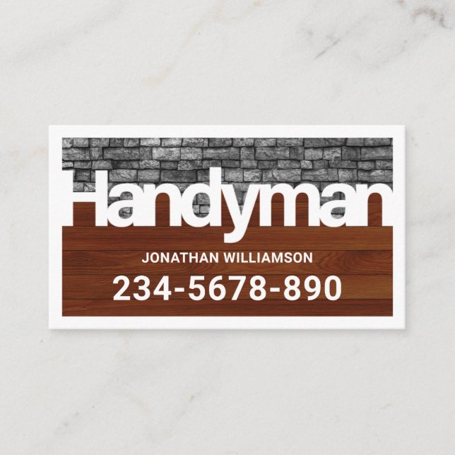 Carte De Visite Handyman Signage Frame Renovation (Devant)