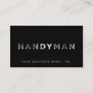Carte De Visite Handyman [Style de presse à lettres blanche]