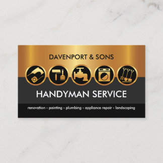 Carte De Visite Handyman Tools Gold Black Layers