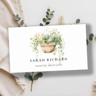 Carte De Visite Hanging Floral House Plante Aquarelle Botanique