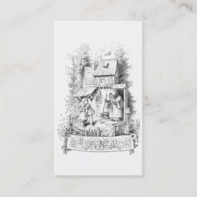 Carte De Visite Hansel et Gretel rencontrent la sorcière (Devant)