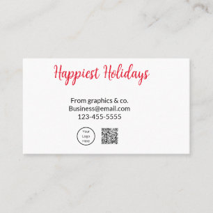 Carte De Visite Happest holiday ajouter business logo nom q r code