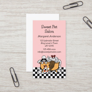 Carte De Visite Happy Bath Time Chocolat Labrador Animaux Salon