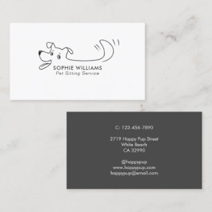 Carte De Visite Happy Dog Modern Pet Sitting Service Formation