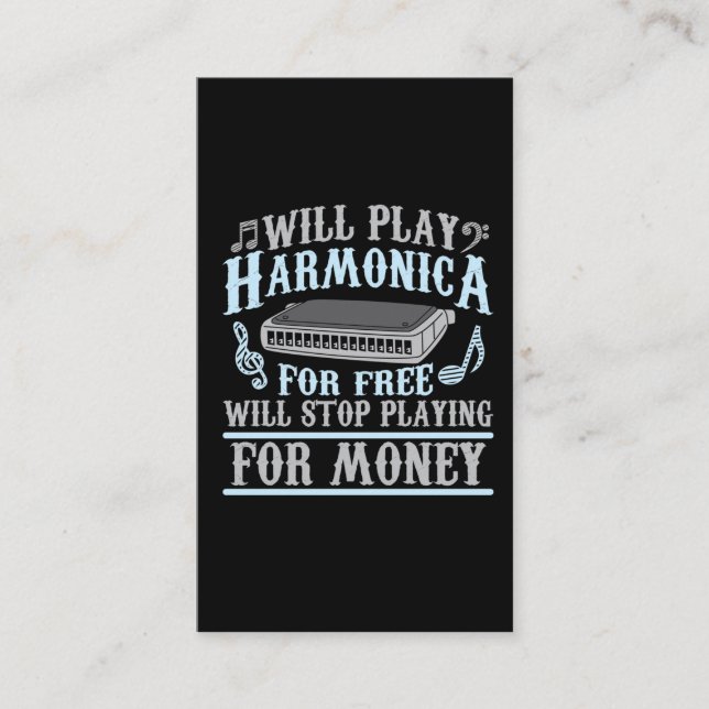 Carte De Visite Harmonica Player Blues Music French Harp Lover (Devant)