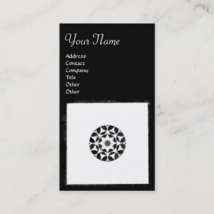 Carte De Visite HARMONIE RENAISSANCE Noir Blanc Floral Géométrique