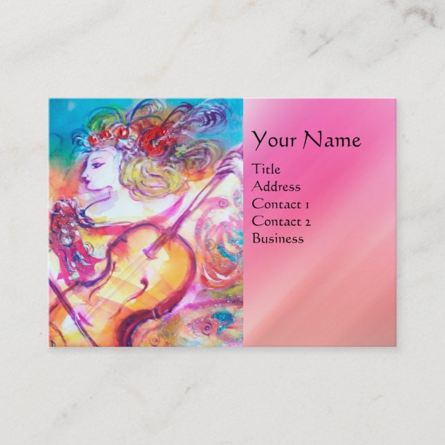 Carte De Visite HARMONIE TRIO CONCERT DE PRINTEMPS MONOGRAM, Rose  (Devant)