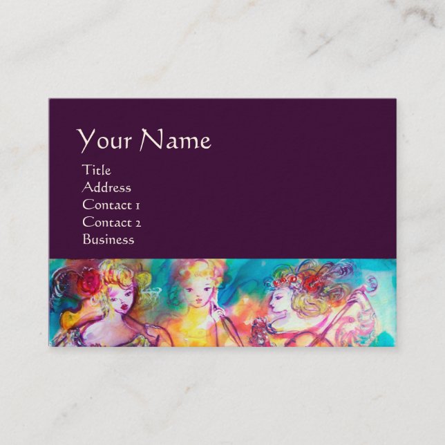 Carte De Visite HARMONIE TRIO PRINTEMPS CONCERT MONOGRAM, violet (Devant)