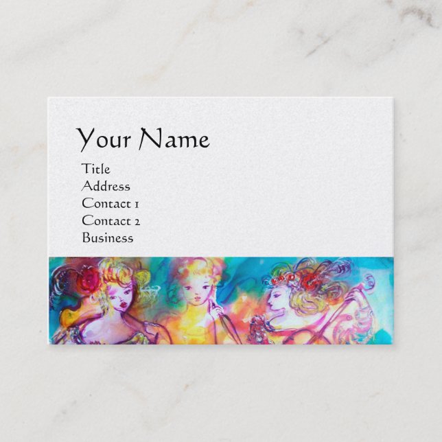 Carte De Visite HARMONIE TRIO PRINTEMPS CONCERT, papier d'or noir  (Devant)