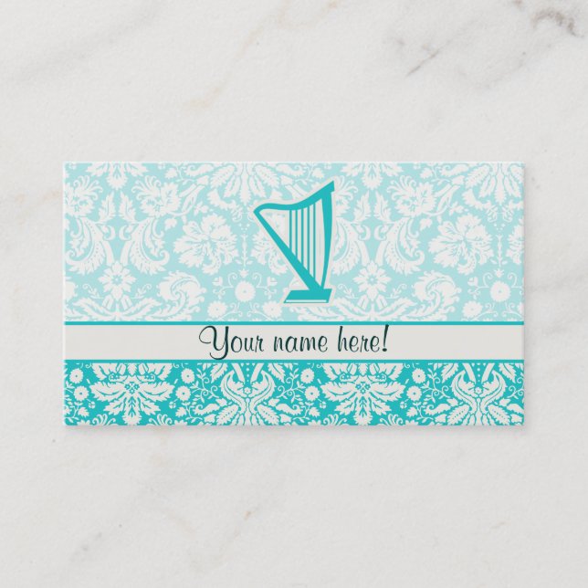 Carte De Visite Harpe turquoise (Devant)