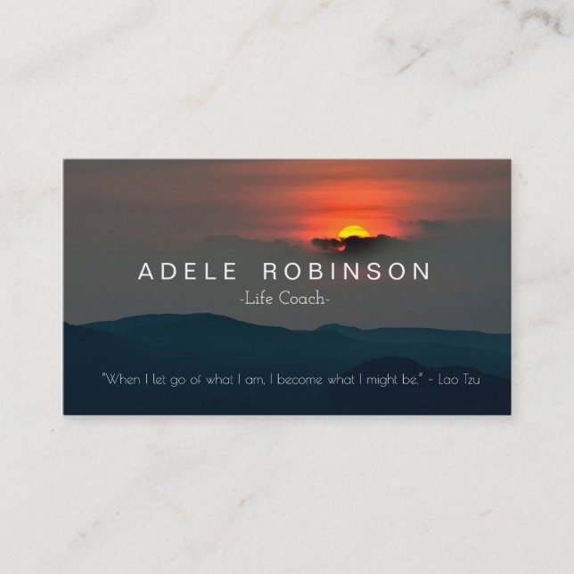 Carte De Visite Haut-parleur Motivation Mountain Sunrise Vie Entra (Devant)