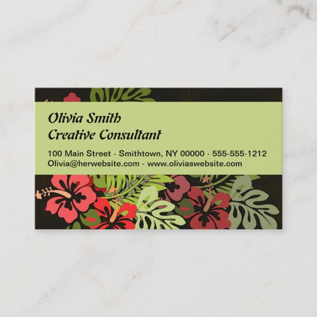 Carte De Visite Hawaii Aloha Flower Art Print (Devant)
