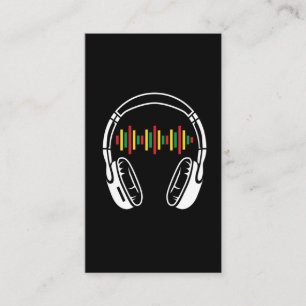 Carte De Visite Headphones Reggae Music Lover Rastafari Jamaïque