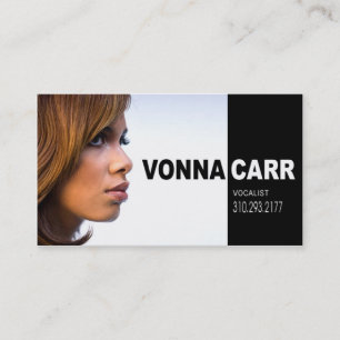 Carte De Visite Headshot de chanteur pour le musicien de chanteur
