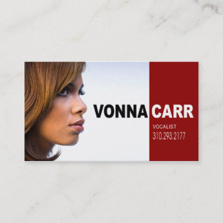 Carte De Visite Headshot de chanteur pour le musicien de chanteur