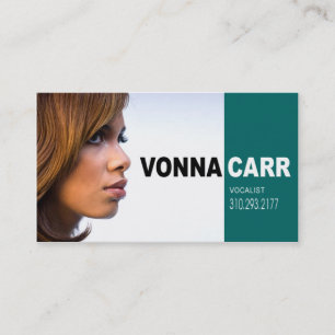 Carte De Visite Headshot de chanteur pour le musicien de chanteur