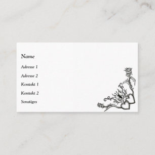 Carte De Visite Heart with Flower and Butterfly