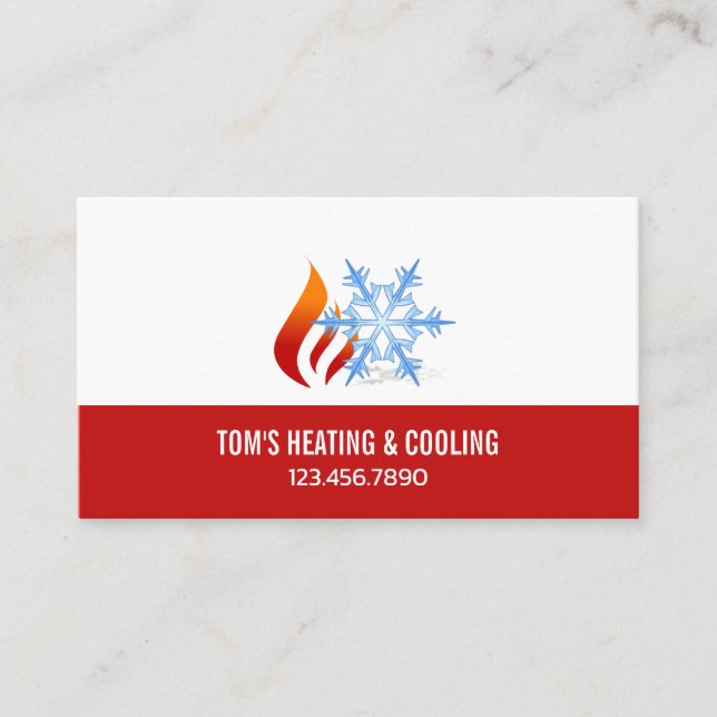 Carte De Visite Heating & Cooling ,Air Conditioning HVAC  Business (Devant)