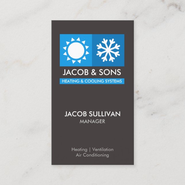 Carte De Visite Heating Ventilation Air Conditioning Cooling Busin (Devant)