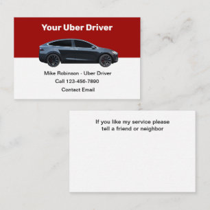 Carte De Visite Hébergement de conduite Uber moderne