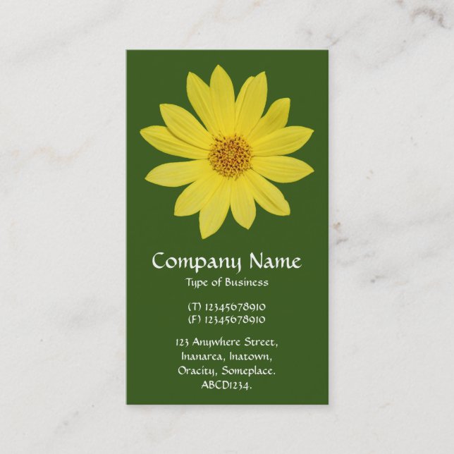 Carte De Visite Helianthus 'Reine du citron' Tournesol - Vert de l (Devant)