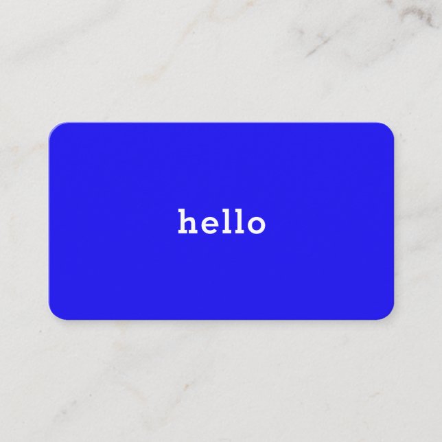 Carte De Visite Hello Bleu néon (Devant)
