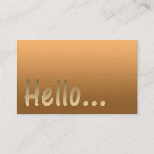 Carte De Visite Hello Gradient One Color Gold avec texte personnal