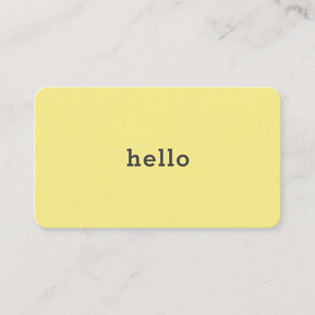 Carte De Visite Hello Jaune (Devant)