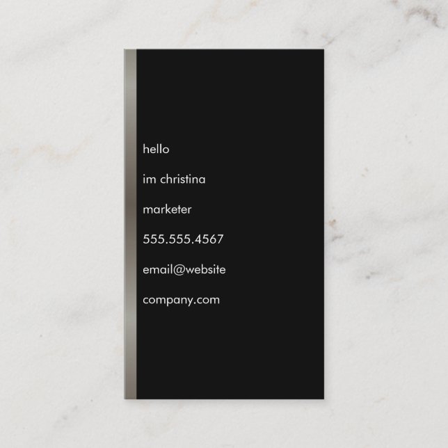 Carte De Visite Hello Simple Texte Faux Métallo Trim (Devant)