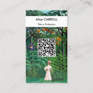 Carte De Visite Henri Rousseau - Femme en Forêt Exotique - Code QR