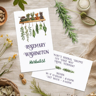 Carte De Visite Herbalist Herb Shop Double face