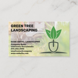 Carte De Visite Herbe coupante   Logo de jardinage   Paysage