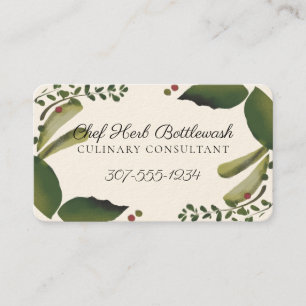 Carte De Visite Herbes basilic thym cuisine cuisinier personnel tr