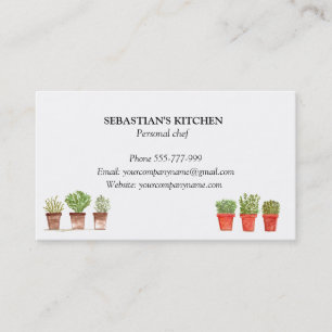 Carte De Visite Herbes de Sage de thym de romarin Chef culinaire P