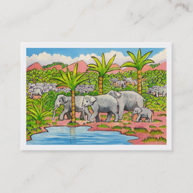 Carte De Visite Herd d'Eléphants (Devant)