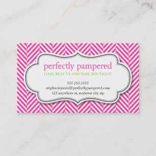CARTE DE VISITE herringbone motif rose citron vert