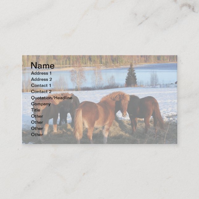 Carte De Visite Heure d'alimentation (Devant)