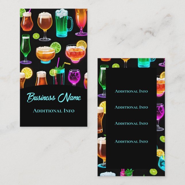 Carte De Visite Heure de cocktail 2 (Devant / Derrière)