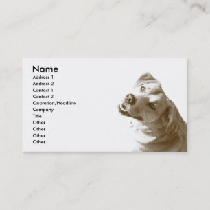 Carte de visite heureux de chien - blanc