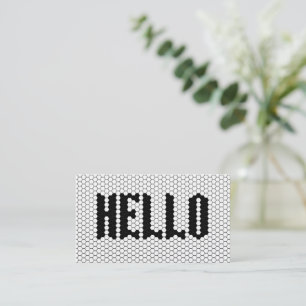 Carte De Visite Hex tuile noir et blanc moderne design de bonjour