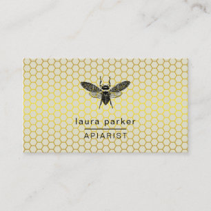 Carte De Visite Hexagone de jaune de chaux d'Apiarist de vendeur