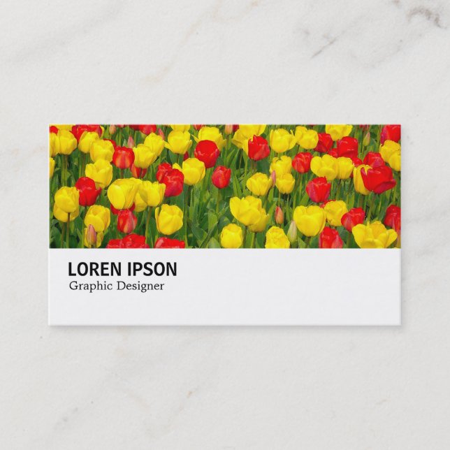 Carte De Visite Hi-Phi - 037 - Tulipes rouges et jaunes (Devant)