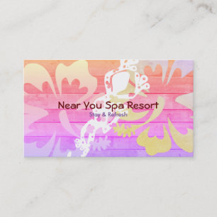 Carte De Visite Hibiscus Gecko pont en bois