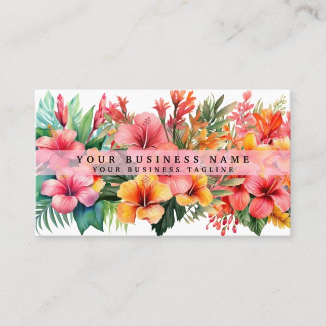 Carte De Visite Hibiscus tropicaux Fleurs florales (Devant)