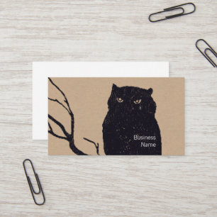 Carte De Visite Hibou sur une branche