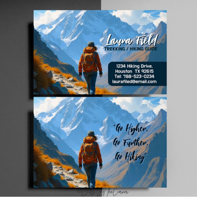 Carte De Visite Hiking Trekking Guide (Créateur téléchargé)