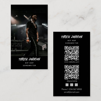 Carte De Visite Hip Hop Rapper Songwriter Signer Photo QR Code